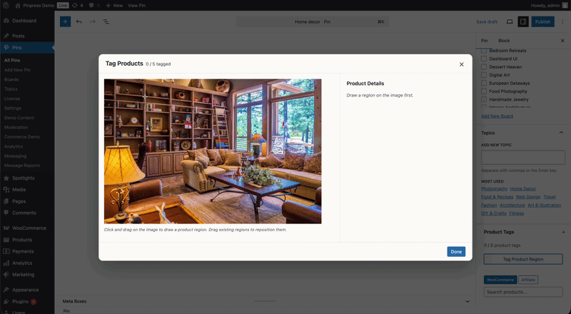 Admin: Image Tagger Interface